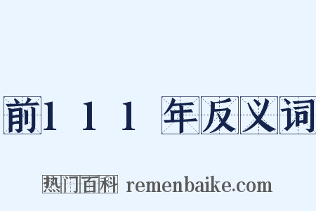 前111年反义词是什么意思的图片